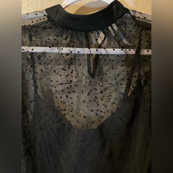 Anthropologie Black Sheer Blouse - Picture 3 of 6